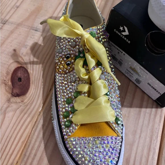 Converse Yellow and Green Crystal Pineapple Sneakers - Picture 2 of 6